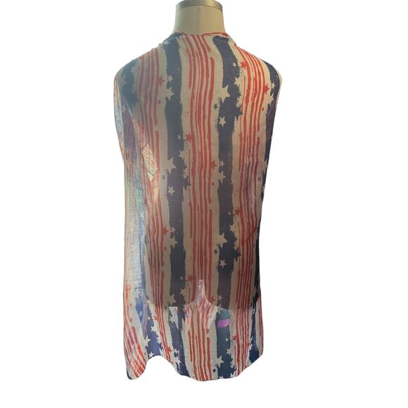 Style Plus Boutique Size One Size White Print Vest - Picture 3 of 3